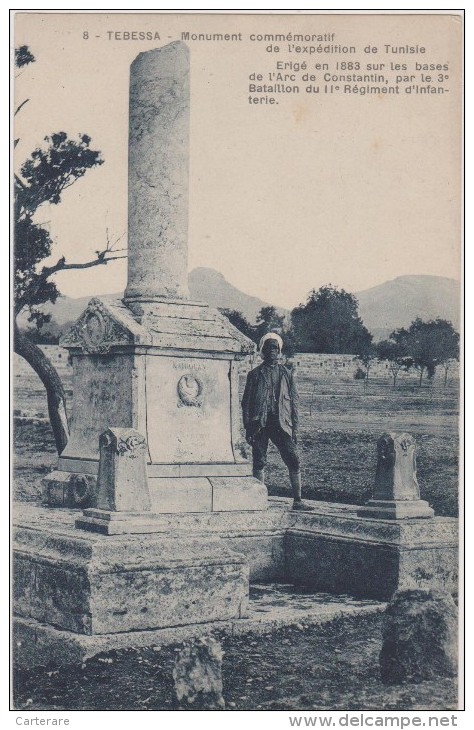 AFRIQUE,AFRICA,AFRIKA,ALG ERIE,ALGERIA,MAGHREB,TEBE SSA,TBESSA,frontière Algéro Tunisienne,MONUMENT DE 1883 - Tébessa