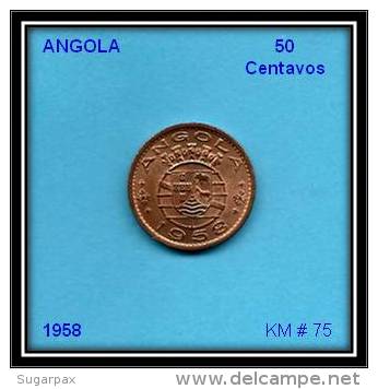 ANGOLA - 50 Centavos - 1958 - AUnc. - KM # 75 - AG 16.05 - Portugal - 2 Scans - Angola