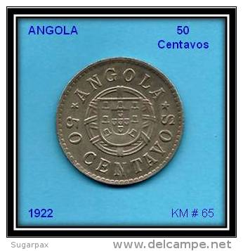 ANGOLA - 50 Centavos - 1922 - KM # 65 - AG 13.01 - Portugal - Angola