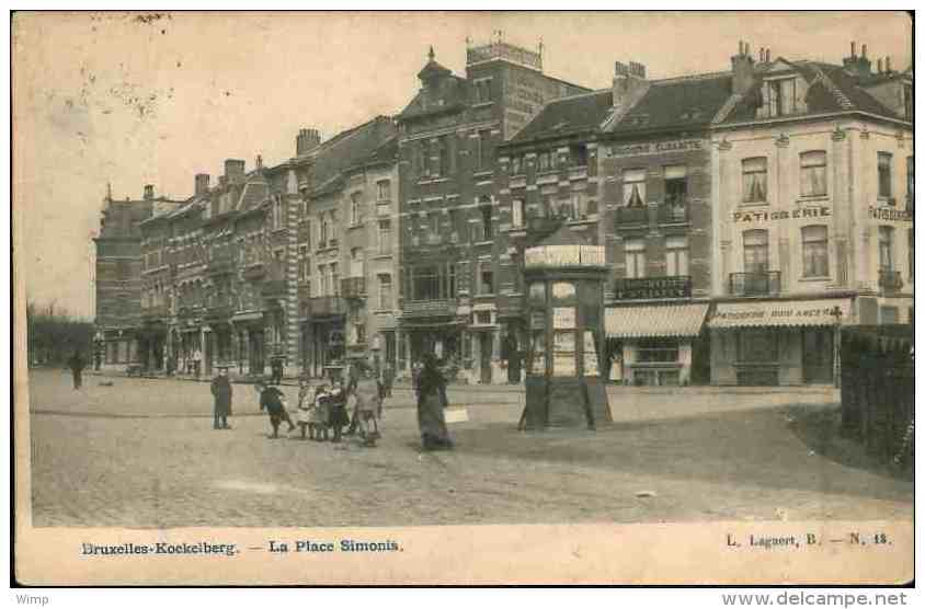 Bruxelles - Koekelberg : La Place Simonis Animée - Koekelberg