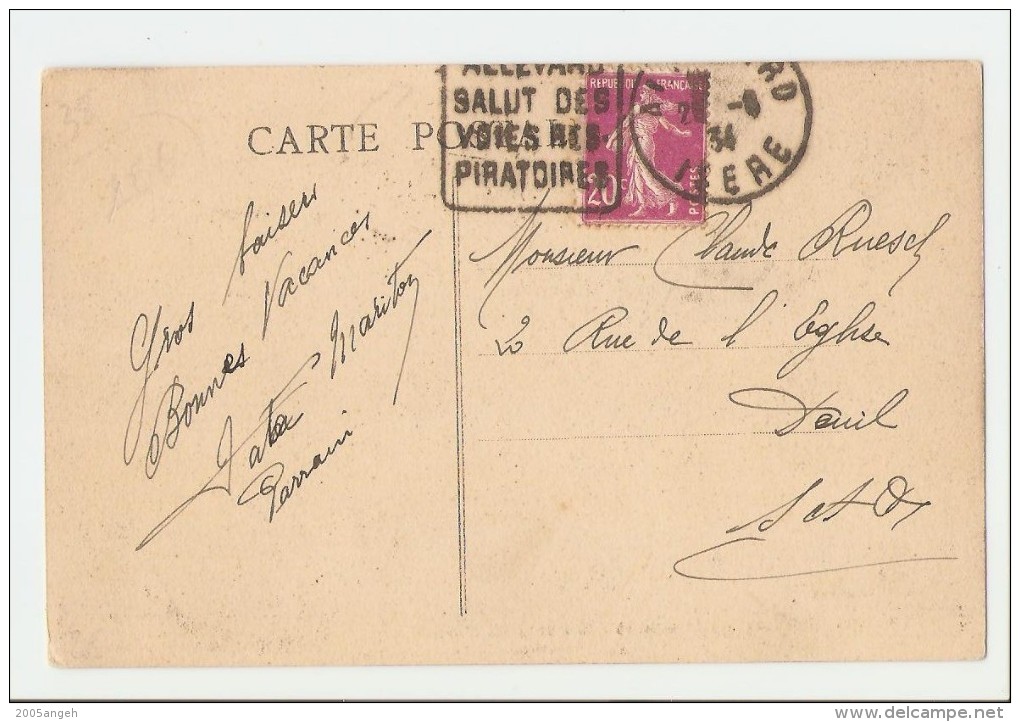 38 Dép.- Allevard Les Bains (Isère) - Un Coin Du Parc. Coll. Debrieux. Carte Postale Ayant  Voyagé En 1934, Dos Séparé, - Allevard