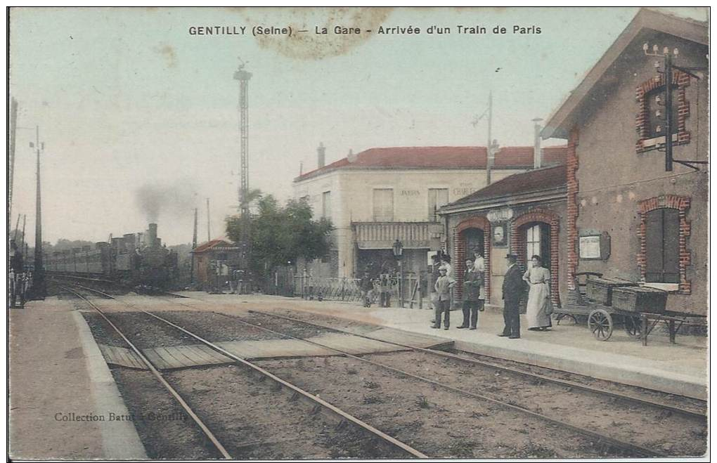 94 - GENTILLY - Val De Marne - La Gare - Arrivée D'un Train De Paris - Gentilly