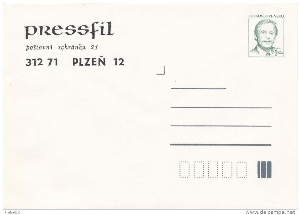 I0323 - Czechoslovakia / Postal Stationery (1990): PRESSFIL (philatelic Trading Company From Pilsen) - Enveloppes