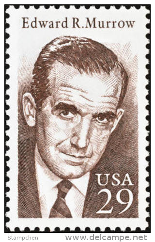 1994 USA Edward R Murrow Stamp Sc#2812 Famous Radio And Television Reporter Broadcast - Other & Unclassified