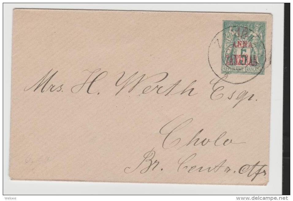 FAF119/ Entire Posteaux De Zanzibar (Ascher 3) 1897(  Avec No. 815) - Storia Postale