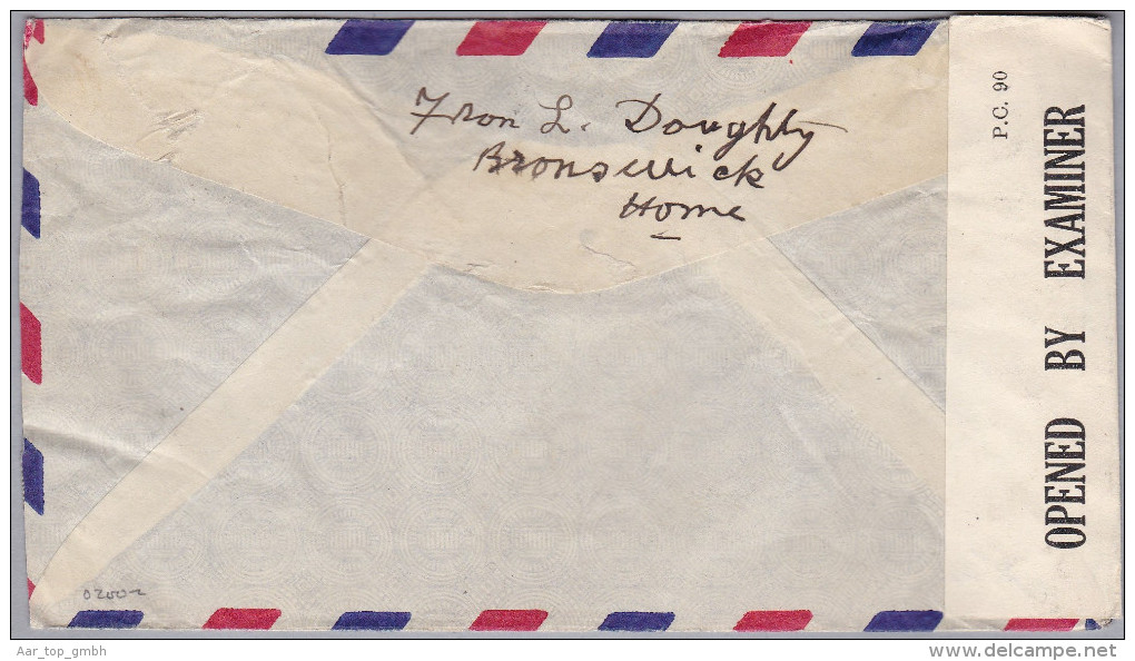 BERMUDA 1943-06-23 Hamilton Zensur Flugpost Brief Nach Dover Weitergeleitet Nach Mansfield Ohio - Bermudes