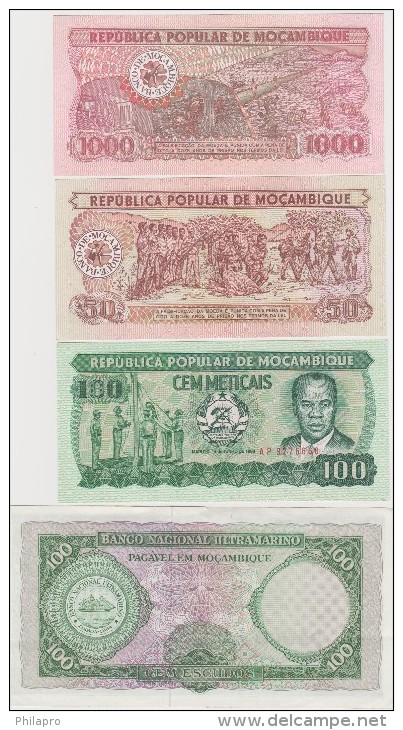 MOZAMBIQUE  4     BANKNOTES   F/VF   Ref  670 - Mozambique