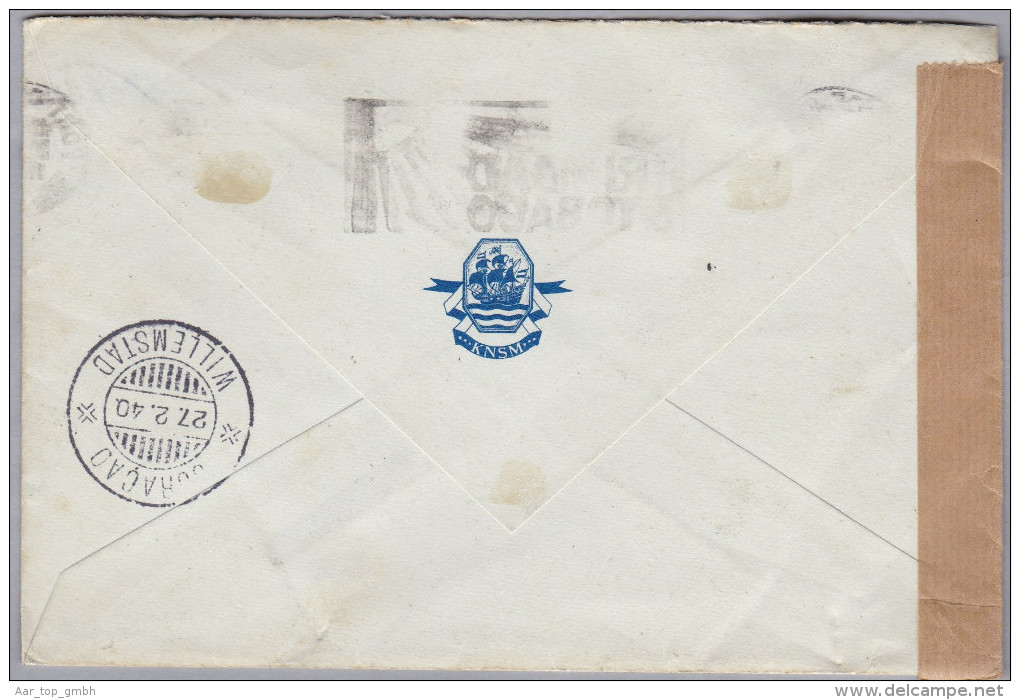 TRINIDAD & TOBAGO 1940-02-2? Port Of Spain Zensur Brief Nach Curacao - Trinidad & Tobago (1962-...)