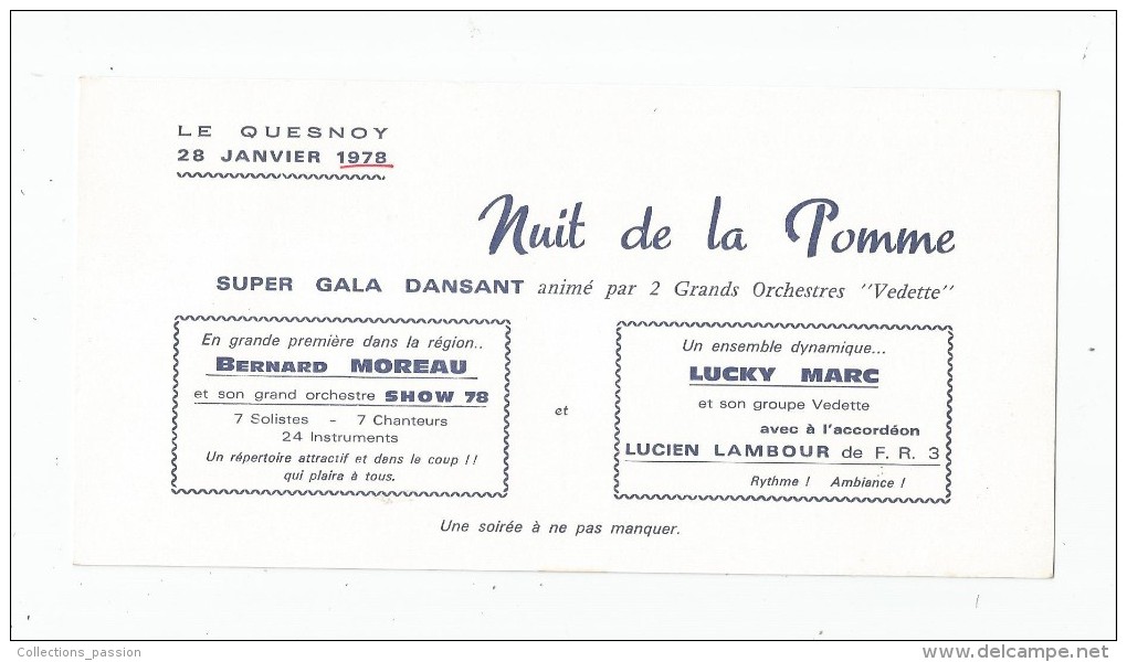 Programme , LE QUESNOY , 1978 , Nuit De La POMME  , 2 Scans - Programma's