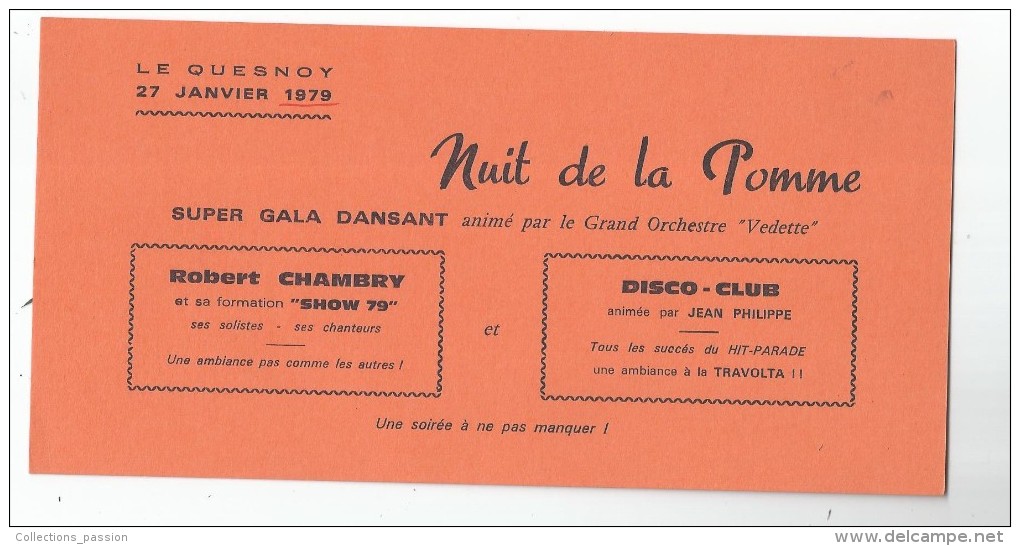 Programme , LE QUESNOY , 1979 , Nuit De La POMME  , 2 Scans - Programma's