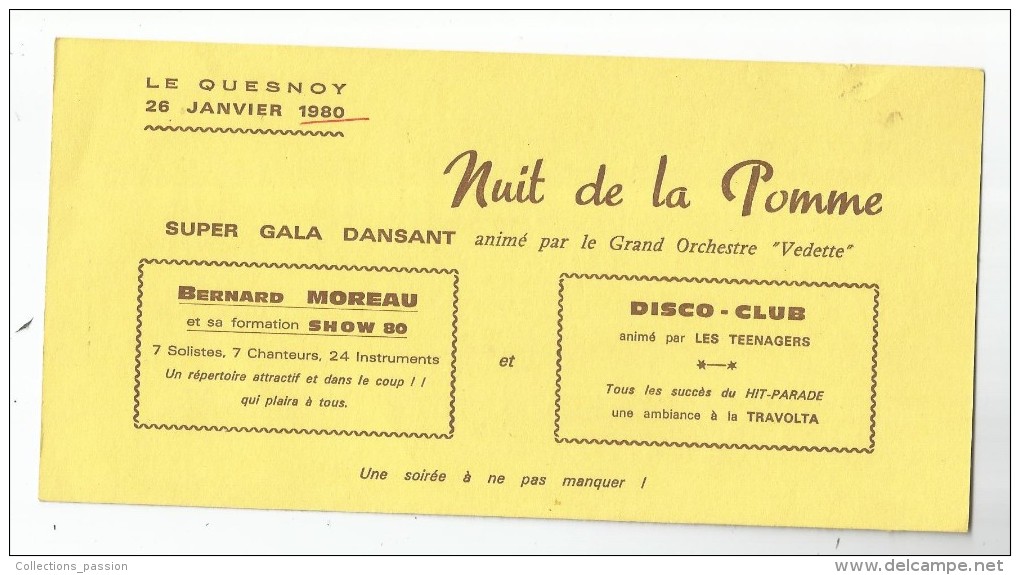 Programme , LE QUESNOY , 1980 , Nuit De La POMME  , 2 Scans - Programma's