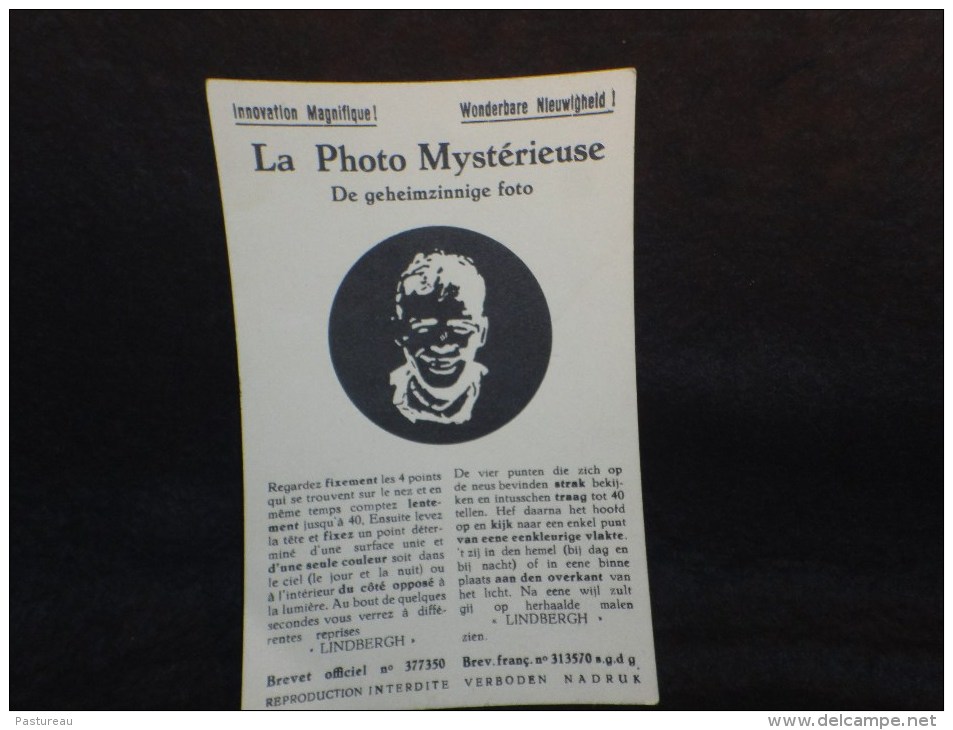 Carte Fantaisie  à Système.  La Photo Mystérieuse .Lindbergh. Aviation. Voir 2 Scans. - A Systèmes