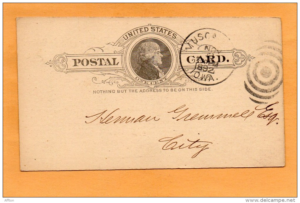 United States 1892 Card Mailed - ...-1900