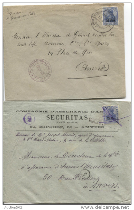 Guerre-Oorlog 14-18 6 L.Etappen Censures PR1765 - OC26/37 Territoire Des Etapes