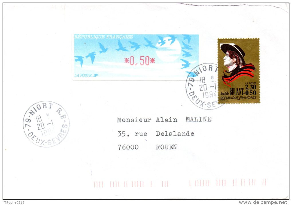 FRANCE. N°2649 De 1990 Sur Enveloppe Ayant Circulé. Aristide Bruant. - Sänger