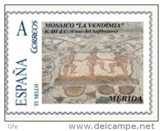 Spain 2010– España “Tu Sello”. Sello Personalizado Del Mosaico Romano “La Vendimia” De Mérida - Altri & Non Classificati