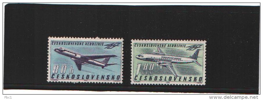 Tchécoslovaquie - Poste Aérienne N°57 Et N°58 (YT) ** (MNH)  Avions - Luftpost