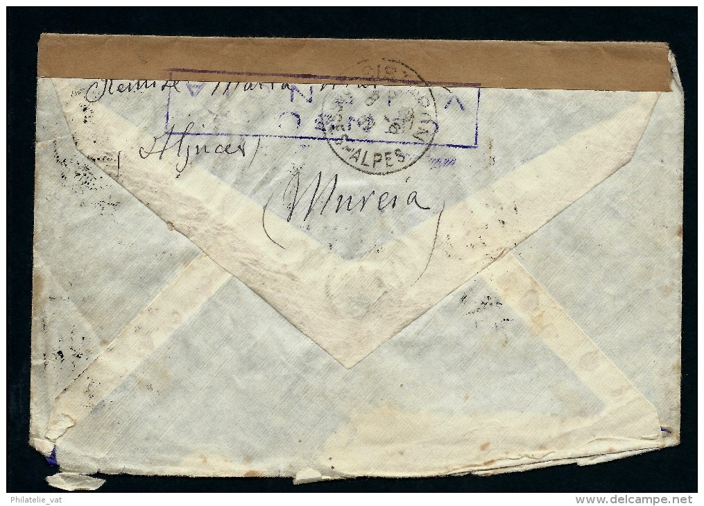 ESPAGNE- LETTRE DE MURCIA POUR LA FRANCE 1937 AVEC CENSURE DE VALENCIA    LOT P2183 - Marcas De Censura Republicana