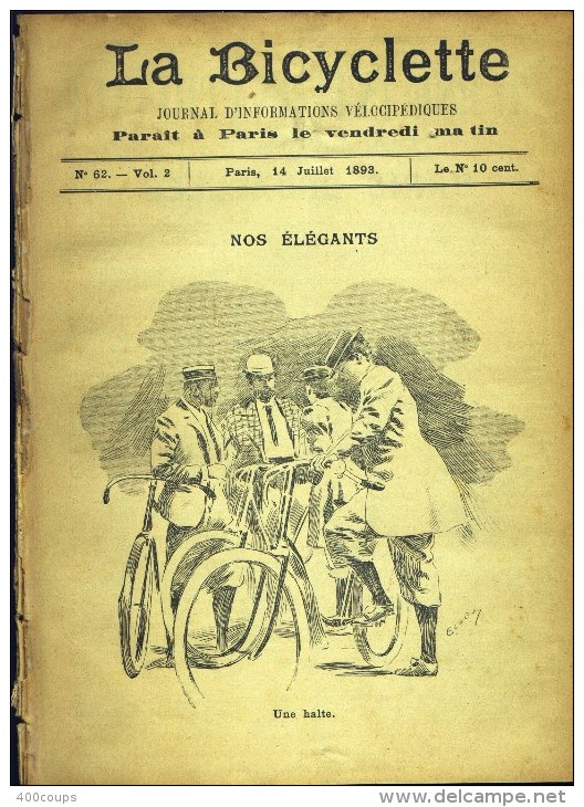 Du 14 Juillet 1893 - (123 Ans D'âge) - LA BICYCLETTE - Paris-Bruxelles - S.A.R. Le Prince Albert De Belgique - Pub Miche - Deportes