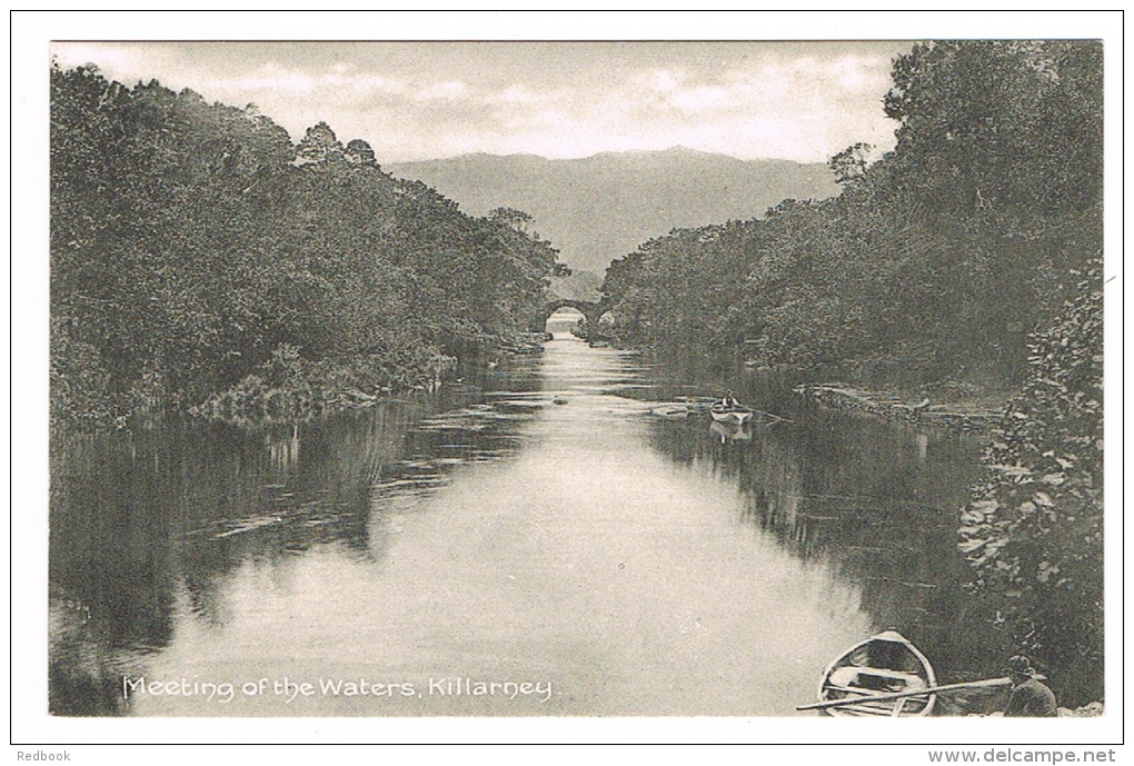RB 1019 -  Early Ireland Postcard -  Rowing Boats - Meeting Of The Waters - Killarney Co. Kerry - Kerry