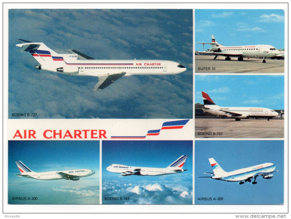 Avion--Air Charter (filiale Air France Et Air Inter )--Flotte Utilisée Par ....  Cpm N° 486  éd P.I - 1946-....: Era Moderna