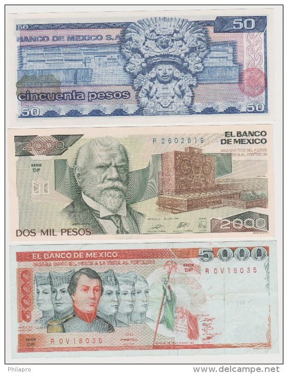 MEXIQUE  /MEXICO  3      BANKNOTES    VF   Ref  679 - Mexico