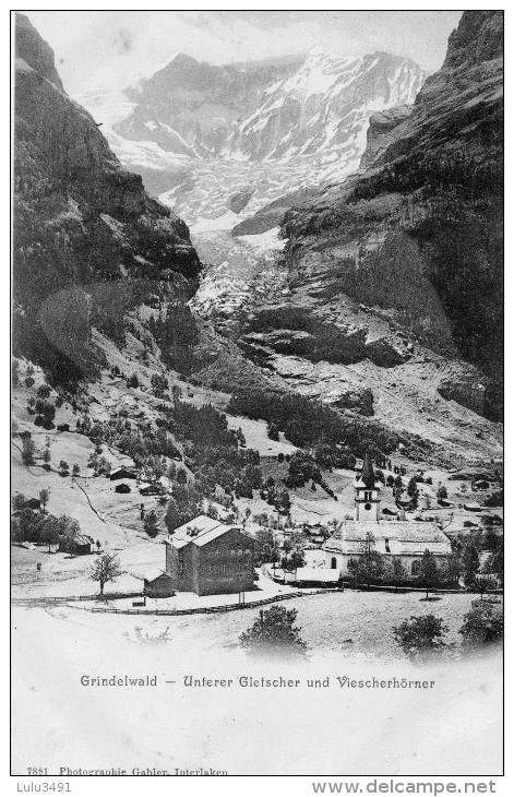 CPA - SUISSE - GRINDENWALD - Dorf Und Unterer Gletscher Und Viescherhörner - Wald