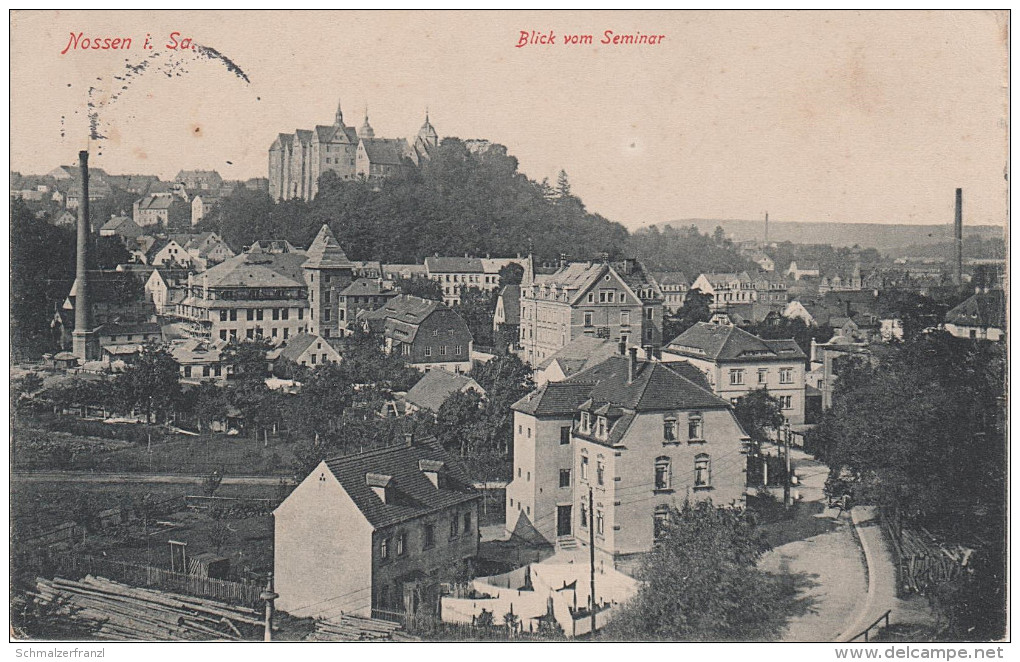 AK Nossen Sachsen Blick Seminar Seminarweg Schloss Burg Fabrik ? Feldpost Stempel Bei Siebenlehn Döbeln Rosswein Dresden - Nossen