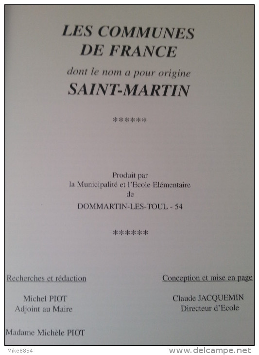 012  LES COMMUNES DE FRANCE Dont Le Nom A Pour Origine SAINT-MARTIN Dommartin-lès-Toul (54) Dammartin .... - Historia