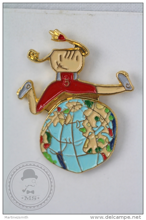 Barcelona 1992 Paralympic Games - Petra Mascot Jumping Over The World - Athletics  - Pin Badge #PLS - Olympische Spelen