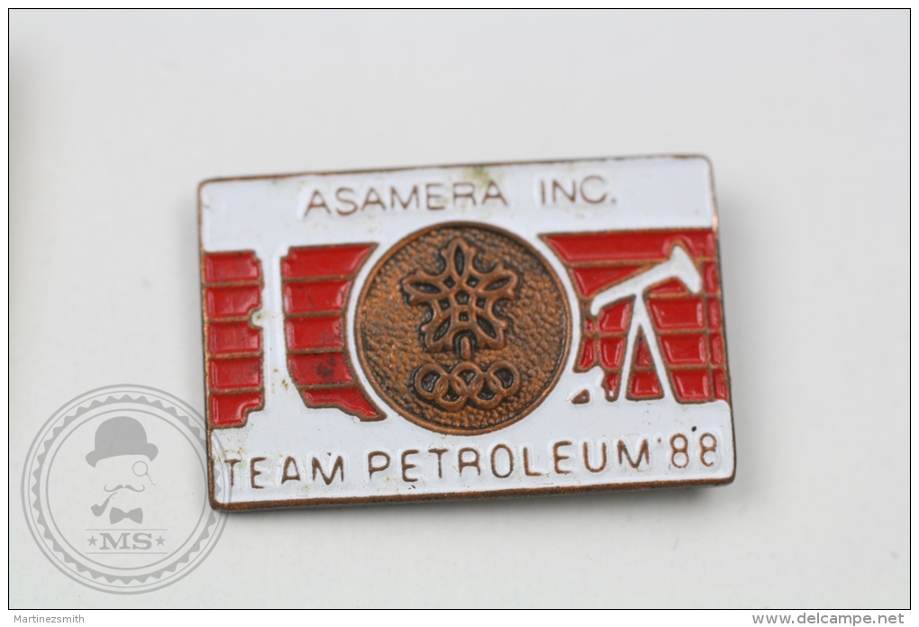 1988 Calgary Olympic Games  - Asamera Inc. Team Petroleum - Pin Badge #PLS - Juegos Olímpicos