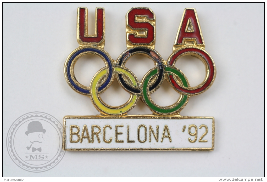 USA Olympic Games Barcelona 1992 - Enamel Pin Badge #PLS - Jeux Olympiques