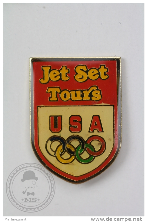 Olympic Games USA Sponsor - Jet Set Tours - Pin Badge #PLS - Juegos Olímpicos