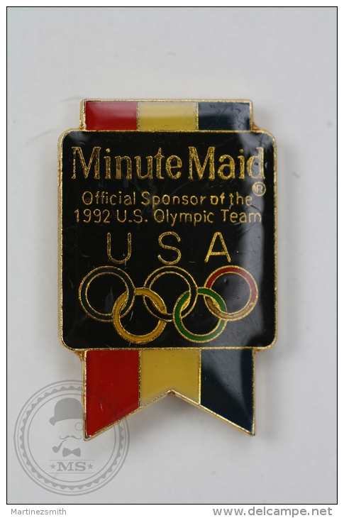 Olympic Games USA Sponsor - Minute Maid A Partner With The 1992 U.S. Olympic Team - Pin Badge #PLS - Juegos Olímpicos