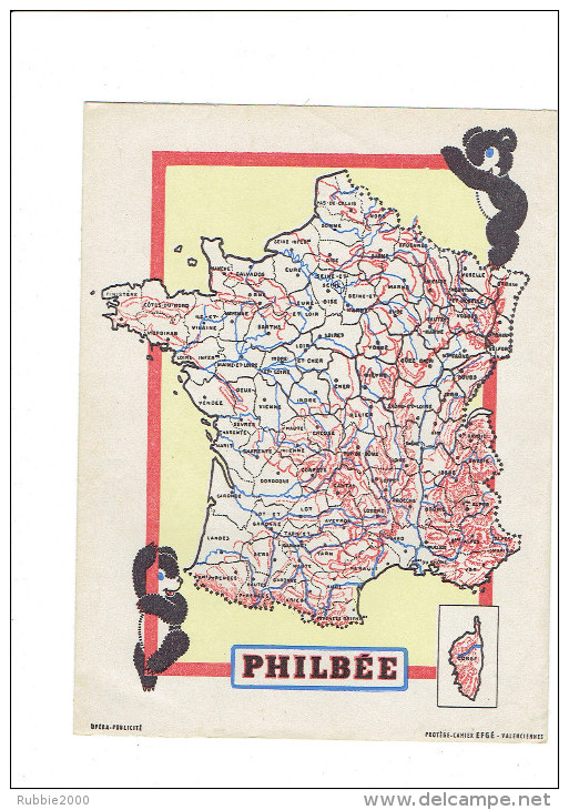 PROTEGE CAHIER PAIN D EPICES DE DIJON PHILBEE OURS CARTE DE FRANCE - Pain D'épices