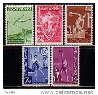 BULGARIA \ BULGARIE - 1939 - Concours Des Societe De Gimnastique " Yonnak " - 5v** - Nuovi