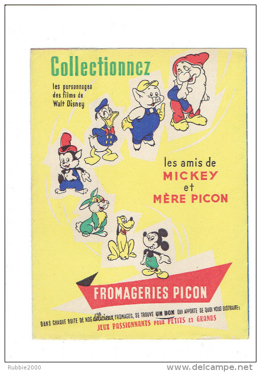 PROTEGE CAHIER MERE PICON FROMAGE MICKEY PERSONNAGES DE WALT DISNEY - M