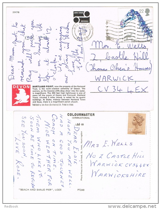 RB 1020 - 3 Lighthouse Postcards - Flamborough - Hartland Point &amp; Looe - Devon Cornwall &amp; Yorkshire - Lighthouses