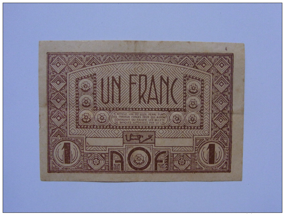 Billet Afrique Occidentale Française 1Franc - Other & Unclassified