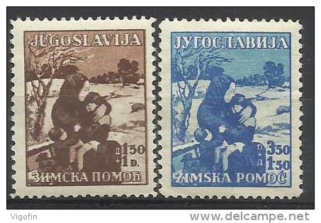 YU 1935-320-1 WINTER HELP, YUGOSLAVIA, 1 X 2v, MNH - Neufs