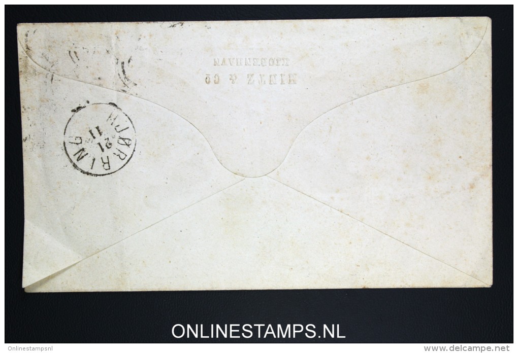 Danmark: Cover With 4 Skilling Rot, Has A Vertical Fold - Entiers Postaux