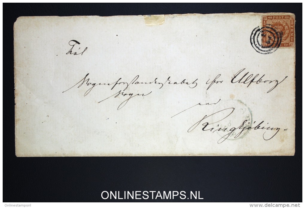 Danmark: Cover With 4 Skilling Brown  Ribe / Ringkjøbing Very Nice Waxseal - Covers & Documents