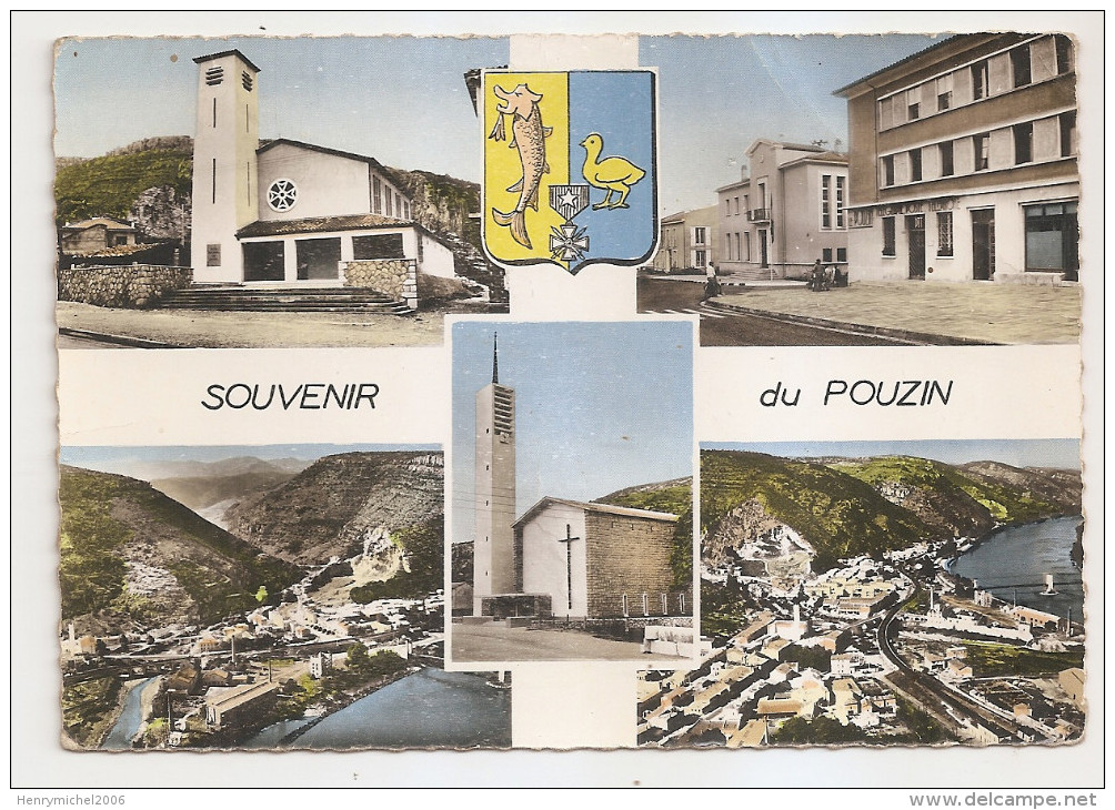 Ardèche - 07 - Souvenir Du Pouzin - La Poste Multi Vues En 1960 - Le Pouzin