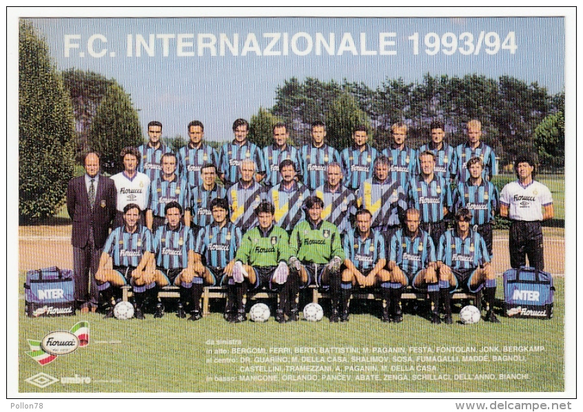 SQUADRA F.C. INTERNAZIONALE - CAMPIONATO CALCIO 1993/94 - Vedi Retro - Fútbol