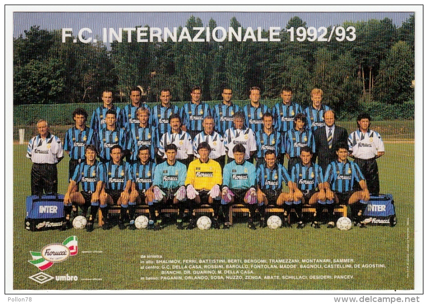 SQUADRA F.C. INTERNAZIONALE - CAMPIONATO CALCIO 1992/93 - Vedi Retro - Fútbol