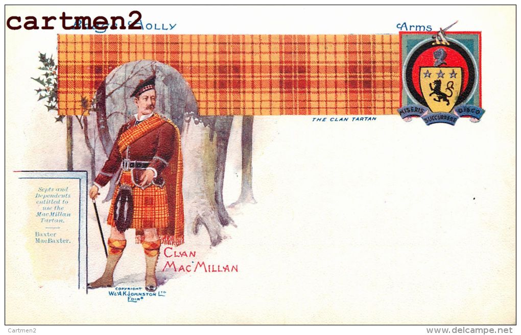 BADGE-HOLLY CLAN MAC MILLAN CLAN TARTAN SCOTTISH ARMS SCOTLAND ILLUSTRATOR W And A.K. Johnston - Other & Unclassified