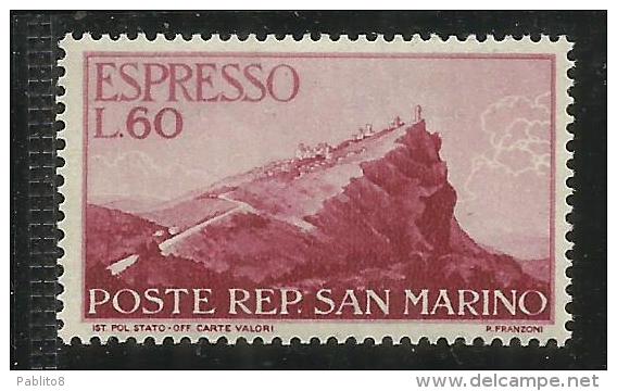 SAN MARINO 1950 VEDUTA VIEW LIRE 60 MNH - Francobolli Per Espresso