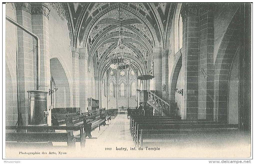 CPA Suisse - Lutry - Intérieur Du Temple - Lutry