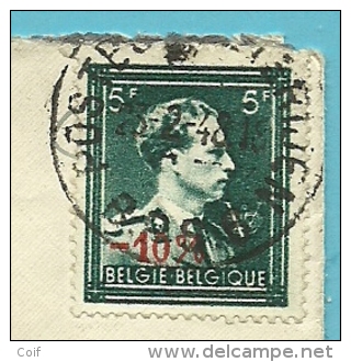 724T (-10%) Op Brief Aangetekend Met Stempel POSTES / POSTERIJEN / B.P.S. 6 - 1946 -10%