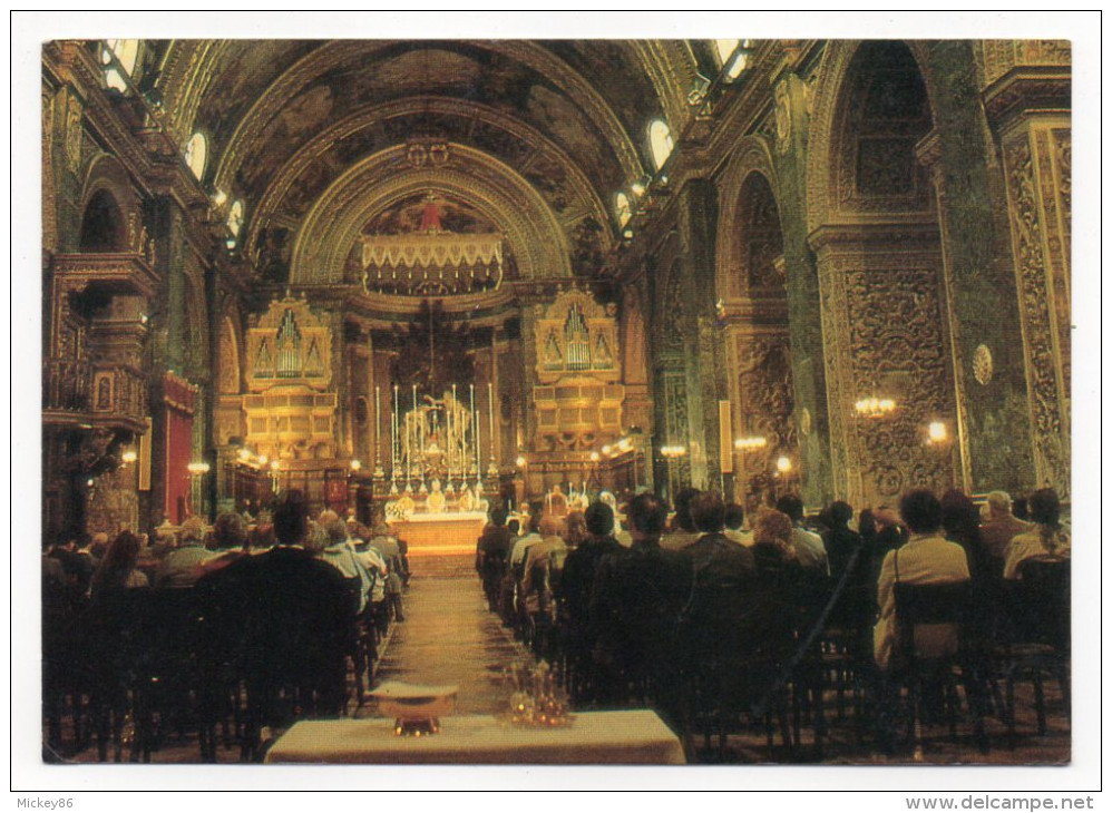 Malte--LA VALETTE--VALETTA--Intérieur De La Cathédrale Baroque St John (animée,office),cpm éd Clicki - Malte